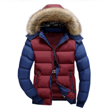 Load image into Gallery viewer, Mens Two Tone Puffer Jacket with Removable Hood