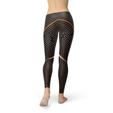 Load image into Gallery viewer, Womens Striped Lines Sports Brown Leggings