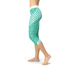 Load image into Gallery viewer, Turquoise Sports Capri Leggings