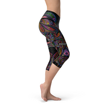 Load image into Gallery viewer, Womens Sugar Skull Capri Leggings