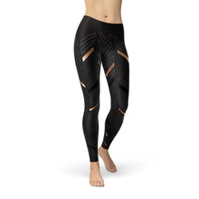 Load image into Gallery viewer, Womens Sports Stripes Black Leggings